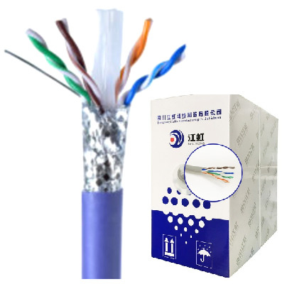 200m/rouleau 100m/rouleau en aluminium recouvert de cuivre Cat6 Sftp Cat6a câble PVC PE gaine